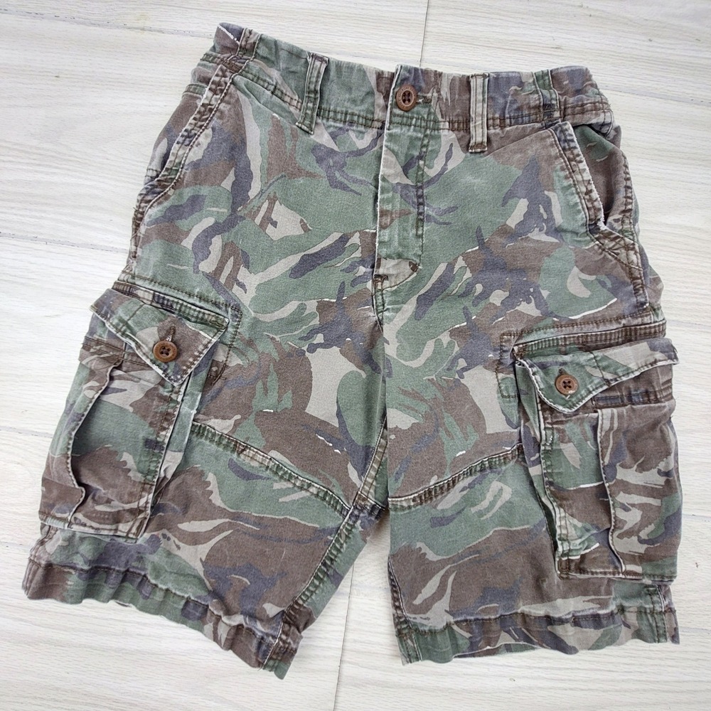 American Eagle Cargo Shorts Mens 31 Green Camo Next Level Flex Longer Length
